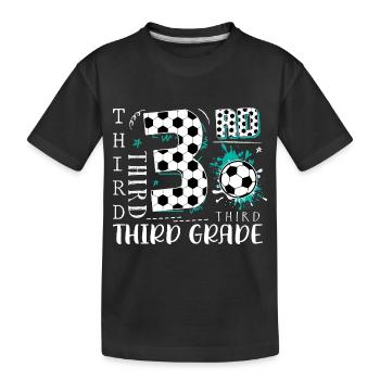 3. Klasse Fußball - Kinder Premium Bio T-Shirt - Schwarz - Vorne