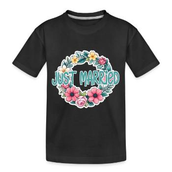 Just Married - Zur Hochzeit - Kinder Premium Bio T-Shirt - Schwarz - Vorne