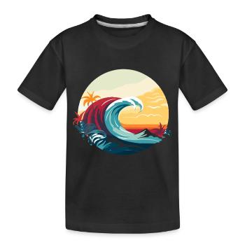 Vague surf - T-shirt bio Premium Enfant - noir - Devant