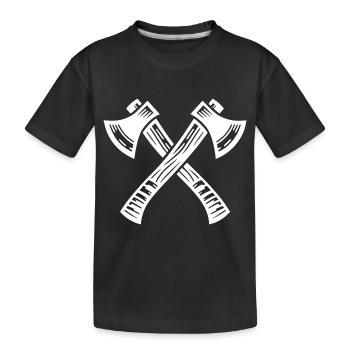 Gekreuzte Axt - Kinder Premium Bio T-Shirt - Schwarz - Vorne
