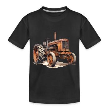 Histoire de la technologie dans les tracteurs - T-shirt bio Premium Enfant - noir - Devant