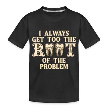 Immer Direkt Zum Kern Des Problems - Kinder Premium Bio T-Shirt - Schwarz - Vorne