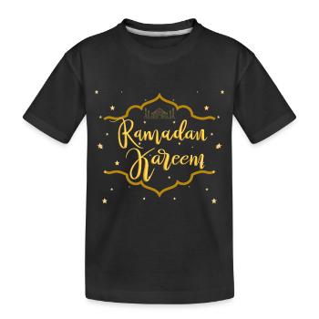 Ramadan Kareem Golden Stars - Kinder Premium Bio T-Shirt - Schwarz - Vorne