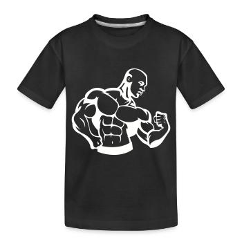 bodybuilding bodybuilder - Kinder Premium Bio T-Shirt - Schwarz - Vorne