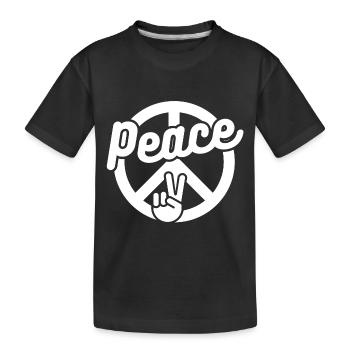 PEACE - Kids' Premium Organic T-Shirt - black - Front
