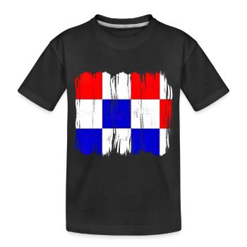Kroatien hrvatska kroatien hrv hr zagreb geteilte Flagge - Kinder Premium Bio T-Shirt - Schwarz - Vorne