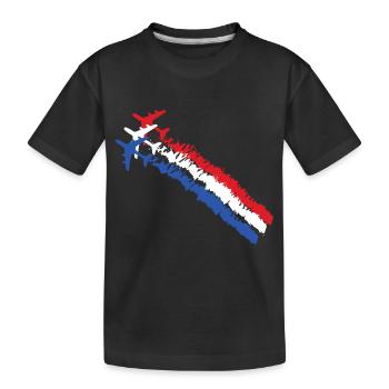 Drapeau français bleu blanc rouge avions armée - T-shirt bio Premium Enfant - noir - Devant