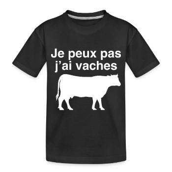 Je peux pas j ai vaches - T-shirt bio Premium Enfant - noir - Devant