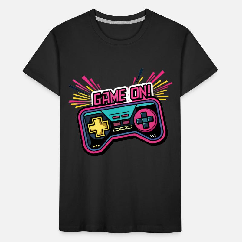 GAME ON. GAME CONTROLLER. GAME PAD Kids' Premium Organic T-Shirt