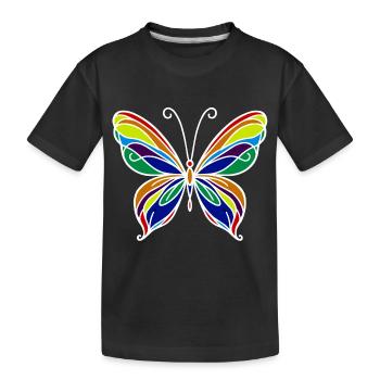 Schmetterling - Kinder Premium Bio T-Shirt - Schwarz - Vorne