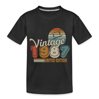 1987 - Kinder Premium Bio T-Shirt - Schwarz - Vorne