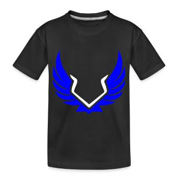 Wings Two-Tone Coat of Arms Pictogram Vector - Kids' Premium Organic T-Shirt - black - Front