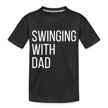 Swinging With Dad Golf - Kids' Premium Organic T-Shirt - black - Front