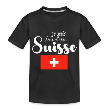 Je suis fier d être Suisse - T-shirt bio Premium Enfant - noir - Devant