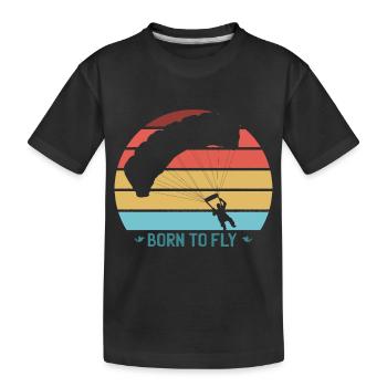 Parachute Vintage Cool Parachutisme - T-shirt bio Premium Enfant - noir - Devant