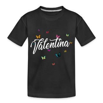 VALENTINA - Girl's Name & Colorful Butterflies - Kids' Premium Organic T-Shirt - black - Front