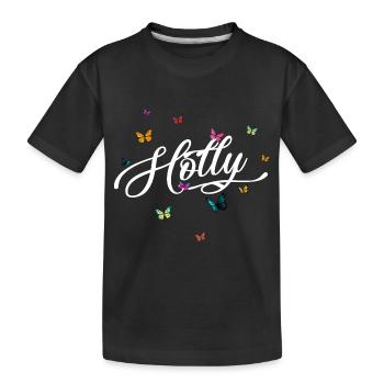 HOLLY - Nom de fille avec des papillons colorés - T-shirt bio Premium Enfant - noir - Devant