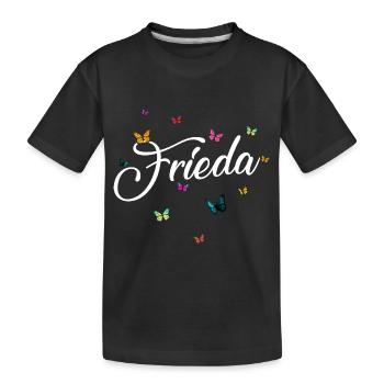 FRIEDA - Nom de fille avec des papillons colorés - T-shirt bio Premium Enfant - noir - Devant