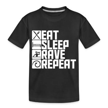 Manger dormir rave répéter nourriture sommeil corbeau disant - T-shirt bio Premium Enfant - noir - Devant