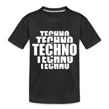 Techno Liebe Zitat Spruch Musik Party Feiern Logo - Kinder Premium Bio T-Shirt - Schwarz - Vorne