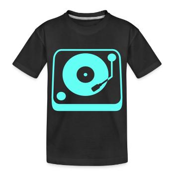 Table de mixage Soirée DJ Vinyle Disque Musique Amour - T-shirt bio Premium Enfant - noir - Devant