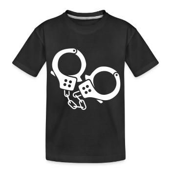 handschellen - Kinder Premium Bio T-Shirt - Schwarz - Vorne