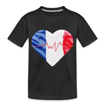 French flag - blue, white, red - Kids' Premium Organic T-Shirt - black - Front