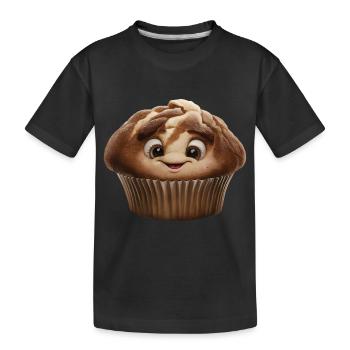 Glücklich Muffin - Kinder Premium Bio T-Shirt - Schwarz - Vorne