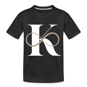 Infinite letter k - Kids' Premium Organic T-Shirt - black - Front