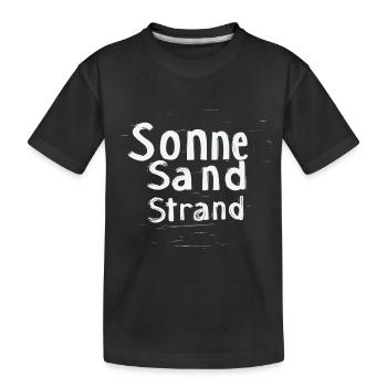 Sonne Sand Strand - Kinder Premium Bio T-Shirt - Schwarz - Vorne