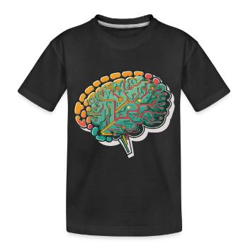 Les circuits synaptiques : une fusion stylisée de l’humain - T-shirt bio Premium Enfant - noir - Devant