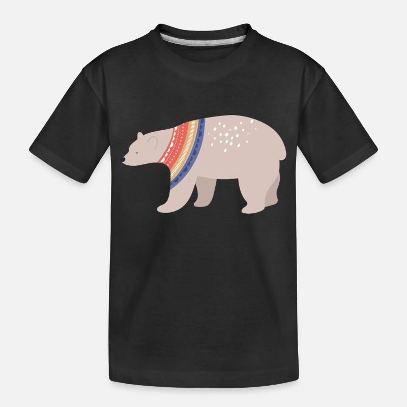 Weihnachten Eisbär - Kinder Premium Bio T-Shirt - Schwarz
