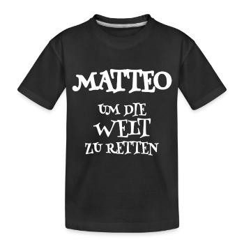 Matteo - Kids' Premium Organic T-Shirt - black - Front