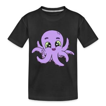 Pieuvre Kraken Enfants Enfant Bébé Créatures Marines - T-shirt bio Premium Enfant - noir - Devant