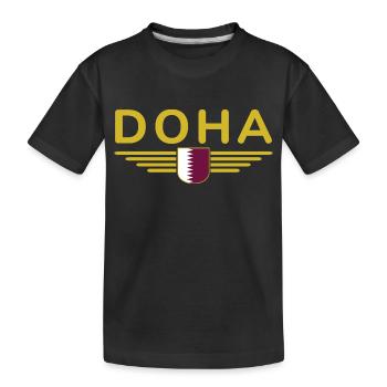 Doha Design – Stilvoll und Einzigartig - Kinder Premium Bio T-Shirt - Schwarz - Vorne