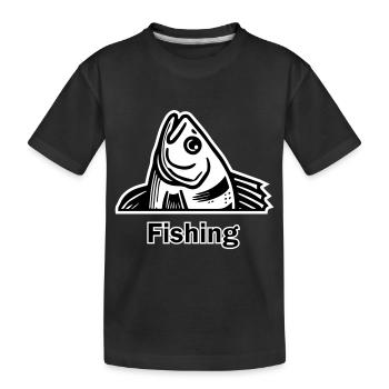 Perche attrapée - Fishing Design - T-shirt bio Premium Enfant - noir - Devant