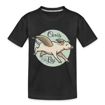 Les vaches peuvent voler - T-shirt bio Premium Enfant - noir - Devant