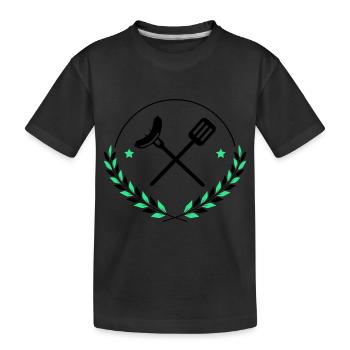 Couverts à griller Grillades - T-shirt bio Premium Enfant - noir - Devant