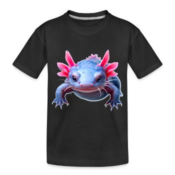 Axolotl aquatic pink highlights gentle amphibian - Kinder Premium Bio T-Shirt - Schwarz - Vorne
