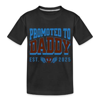Promoted To Daddy 2025 New Father Cool Pregnancy - Kids' Premium Organic T-Shirt - black - Front