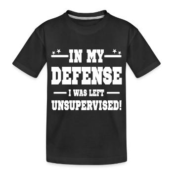 I was left unattended - Kids' Premium Organic T-Shirt - black - Front