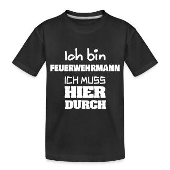 Firefighter as a profession - Kids' Premium Organic T-Shirt - black - Front