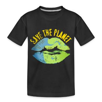 Save the world vintage look - Kids' Premium Organic T-Shirt - black - Front