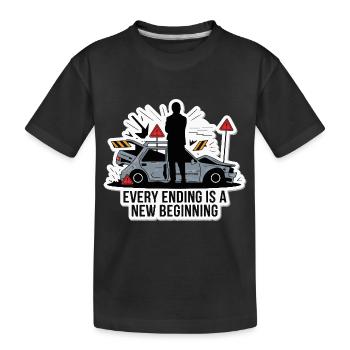 JEDES ENDE IST EIN NEUANFANG - Kinder Premium Bio T-Shirt - Schwarz - Vorne