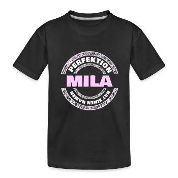 Mila Mila - Kinder Premium Bio T-Shirt - Schwarz - Vorne