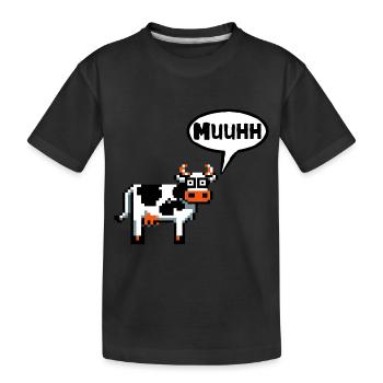 Servus Moin Cow Hello Morning Hello Good Day - Kids' Premium Organic T-Shirt - black - Front