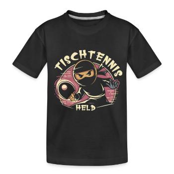 Tischtennis Held Kelle Ninja Verein Junge - Kinder Premium Bio T-Shirt - Schwarz - Vorne