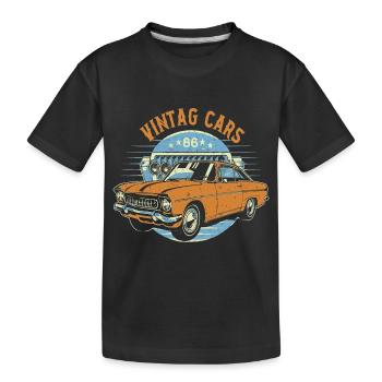 Amateurs de voitures anciennes - T-shirt bio Premium Enfant - noir - Devant
