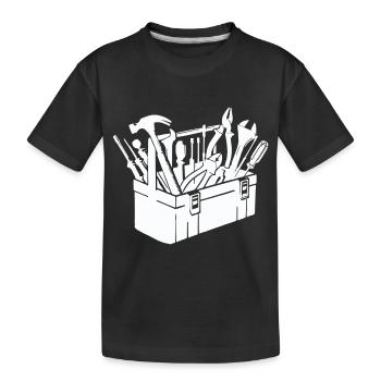 werkzeug werkzeugkasten - Kinder Premium Bio T-Shirt - Schwarz - Vorne