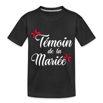Témoin de la mariée noeud - T-shirt bio Premium Enfant - noir - Devant
